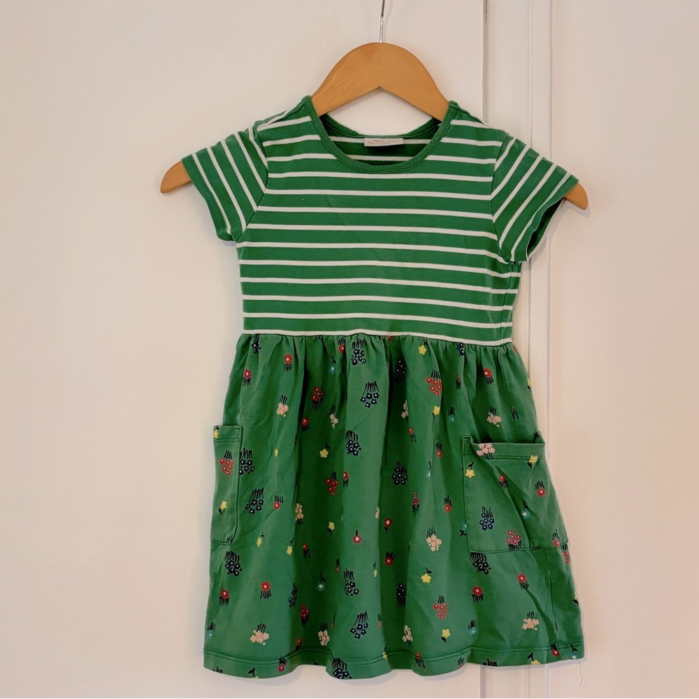 Hanna Andersson green play dress, 110cm (size 5), GUC